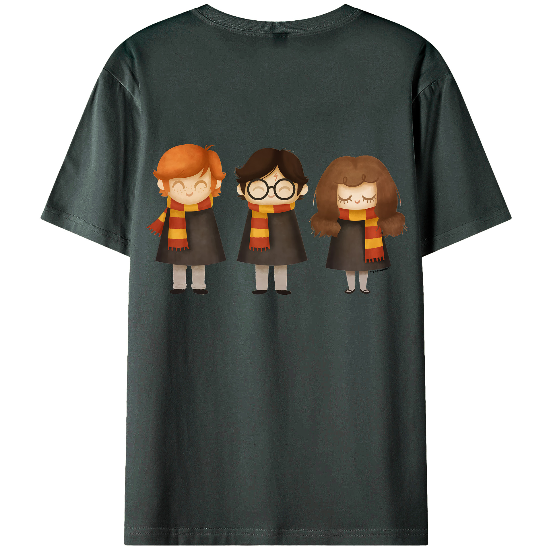 （画像用） Harry Potter ハリー・ポッターシリーズ 綿100％ メンズ半袖Tシャツ（バックプリント） 通気性